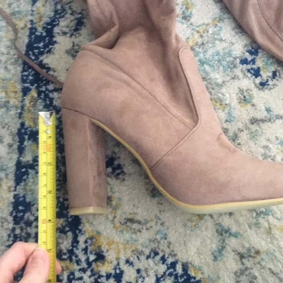 Tan New Over the Knee 4” Heeled Boots - Picture 3 of 5